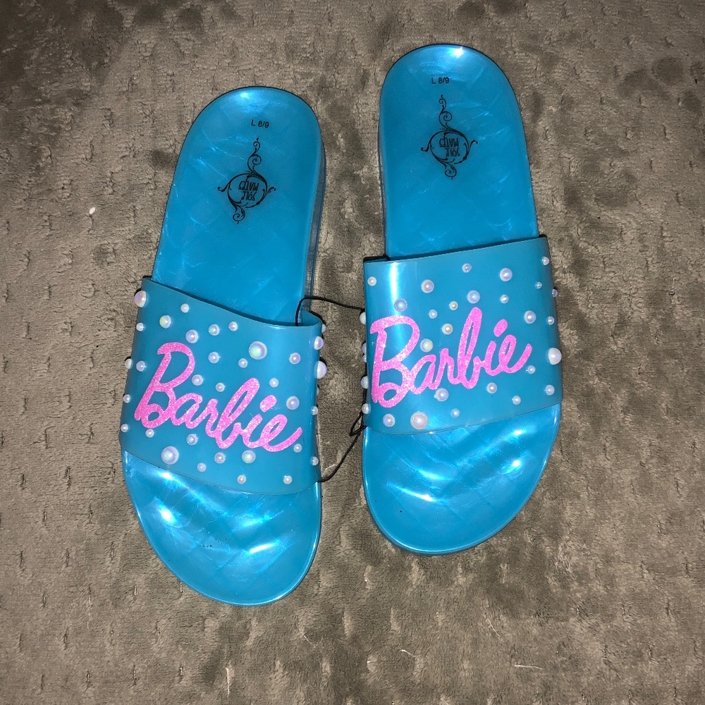 Custom Barbie Rhinestoned Slide Sandals
